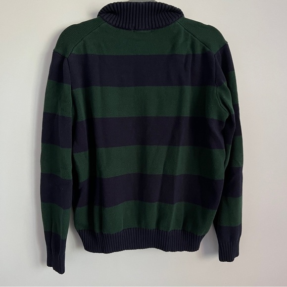 Brandy Melville Navy Blue and Green Quarter Zip Sweatshirt-One Size - Picture 5 of 6